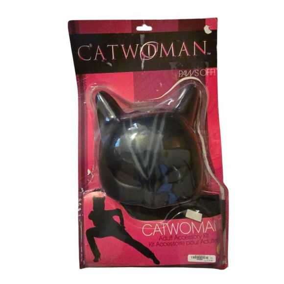 Catwoman Adult Accessory Kit Latex Mask Burglar Halle Berry Costume Role Party - Picture 1 of 7